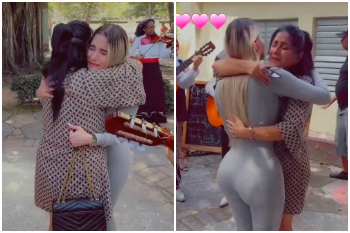 Cubana se reencuentra con su mamá. (Captura de pantalla © Nairo_nicole- TikTok)
