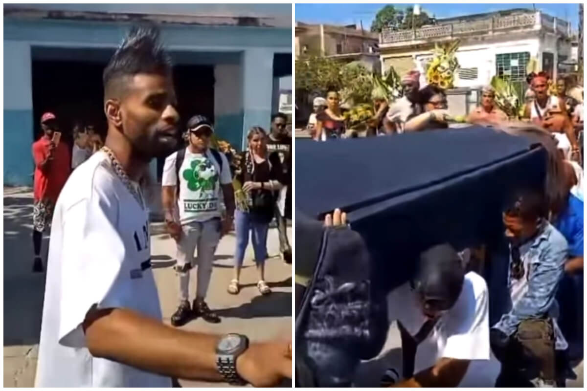 El Yonki da el último adiós a su mamá en Cuba. (Captura de pantalla © Cántalo- Facebook)