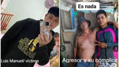 Imagen de la víctima y el agresor. (Foto © Javier Díaz-Facebook)