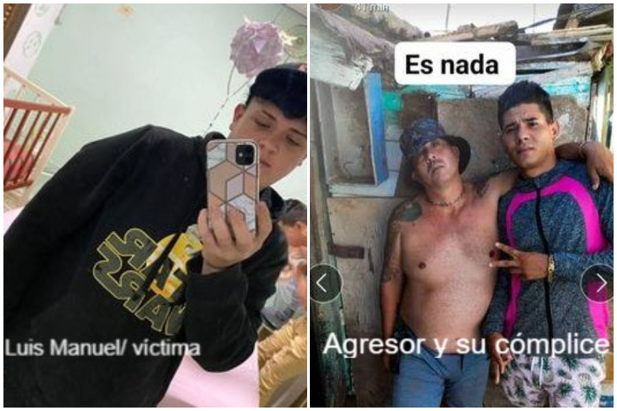 Imagen de la víctima y el agresor. (Foto © Javier Díaz-Facebook)