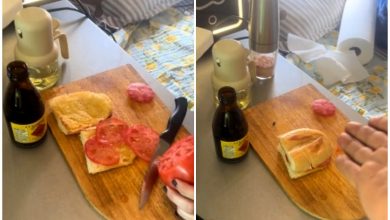 La cubana defendió fervientemente su amor por un "sandwich" solo de tomate. (Captura de pantalla © josepadron1980- TikTok)