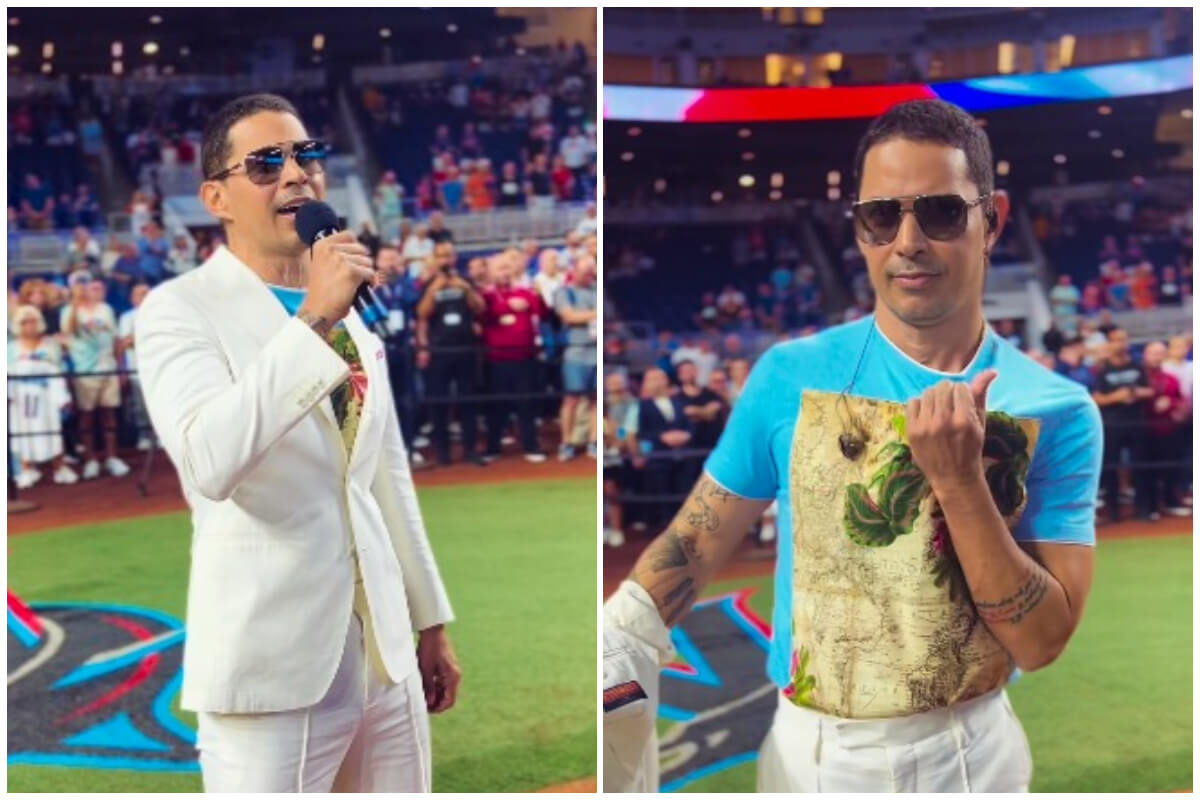 Leoni Torres cantó en el evento de los Marlins pese a la polémica que causó su aparición. (Captura de pantalla © Leoni Torres- Instagram)