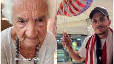Abuela Martha y su "nieto" Ariel, quien partió a EEUU en mayo. (Captura de pantalla © Ariel Ramos- Instagram)