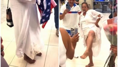 Anciana cubana enseñó su ropa interior en el aeropuerto de Tampa. (Captura de pantalla © La Familia Cubana- Instagram)