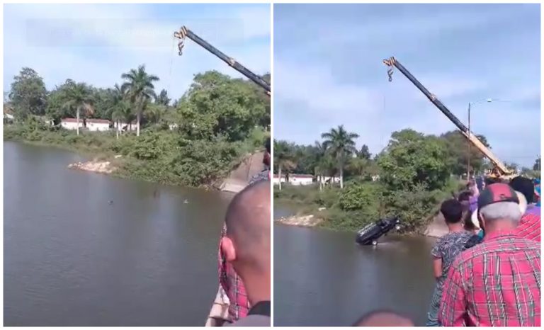 Carro fúnebre se salió de un puente y se hundió en un río de Cienfuegos