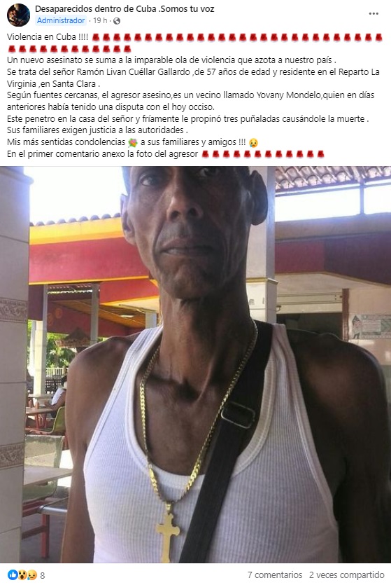 Denuncia hecha en línea. (Captura de pantalla © Desaparecidos dentro de Cuba .Somos tu voz-Facebook)