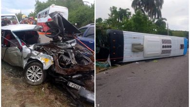 Fuerte accidente se registró en el municipio de Camajuaní. (Foto © CMHW La Reina Radial del Centro- Facebook)