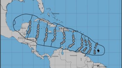 Huracán Beryl alcanza la categoría 4 conforme se acerca a Cuba. (Imagen © National Hurricane Center)