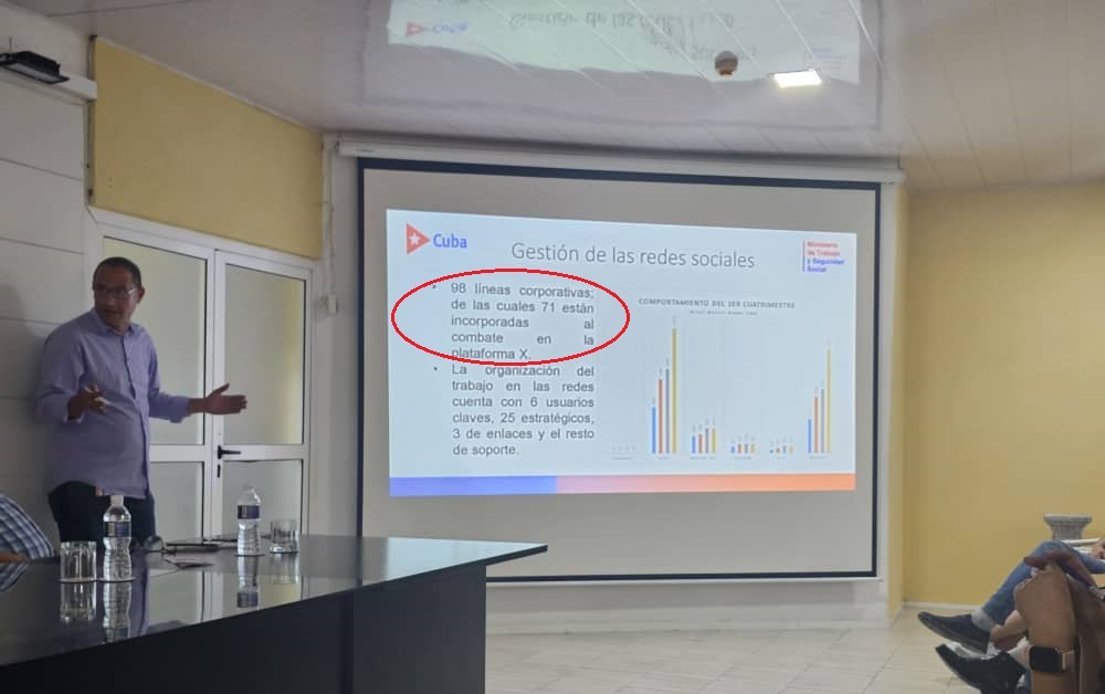 Imagen de la conferencia compartida erróneamente por la funcionaria. (Foto © Camaguey1514-Twitter)