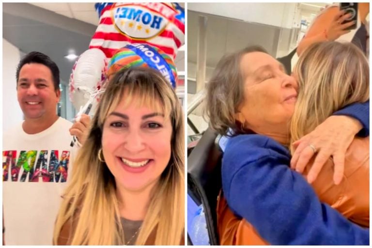 Actriz cubana Gelliset Valdés recibe a su madre en Miami tras 2 años sin verla