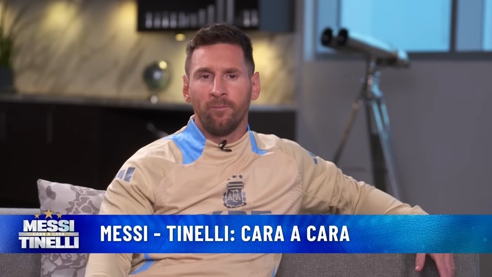 Lionel Messi cara a cara con Marcelo Tinelli