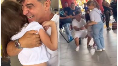 Niña cubana ve a su padre en persona por primera vez. (Captura de pantalla © Yanetatlanta- TikTok)