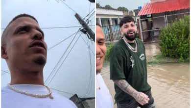 Oniel Bebeshito y Charly salen a pasear en calles inundadas. (Captura de pantalla © CharlyxJohayron- TikTok)
