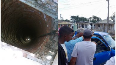 Hombre quedó atrapado en un pozo de 25 metros de profundidad en Pinar del Río. (Foto © Barbara Imara Martínez Barrio-Facebook)