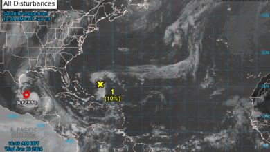 Se forma la tormenta Alberto cerca de Texas. (Imagen © National Hurricane Center)
