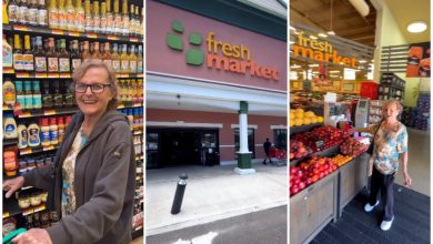 Abuela cubana sorprendida con la comida de una tienda fuera de Cuba. (Captura de pantalla © Rachelvallori- Instagram)