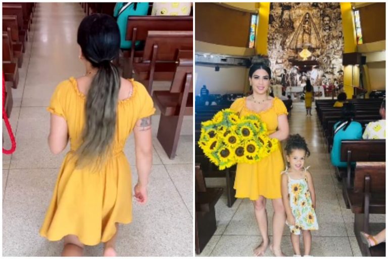 Cubana impacta al llegar de rodillas con la Virgen de la Caridad en Miami