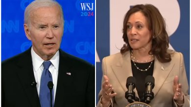 El presidente Joe Biden y la vicepresidenta Kamala Harris. (Captuda de pantalla © WSJ News-YouTube y ABC News-YouTube)