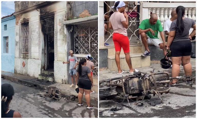 Casa se incendia tras la explosión de una motorina en Camagüey