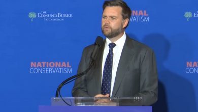 Imagen ilustrativa del senador J. D. Vance. (Captura de pantalla © National Conservatism-YouTube)