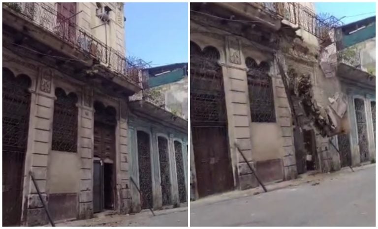 Vecinos graban el momento exacto de un derrumbe en La Habana