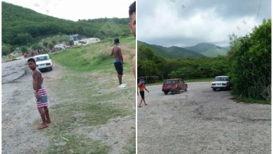 Momento en el que la mujer fue llevada al hospital. (Captura de pantalla © Yosmany Mayeta Labrada-Facebook)