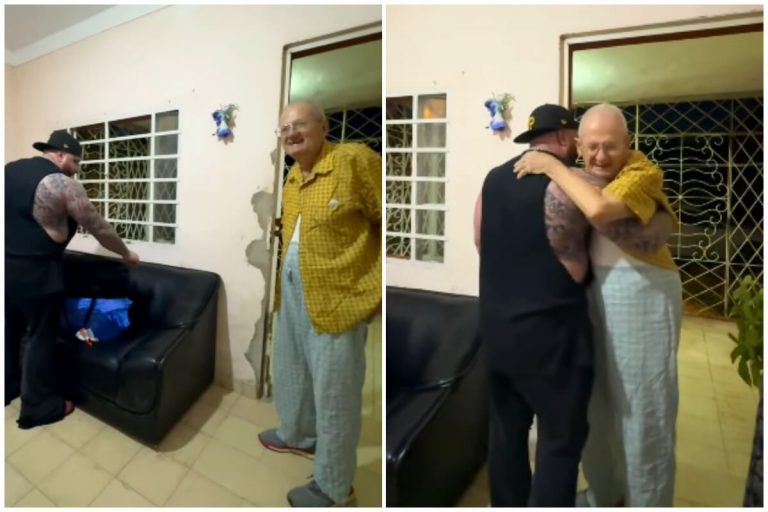 Promotor cubano Jadar sorprende a su abuelo en Cuba tras 15 años sin verlo