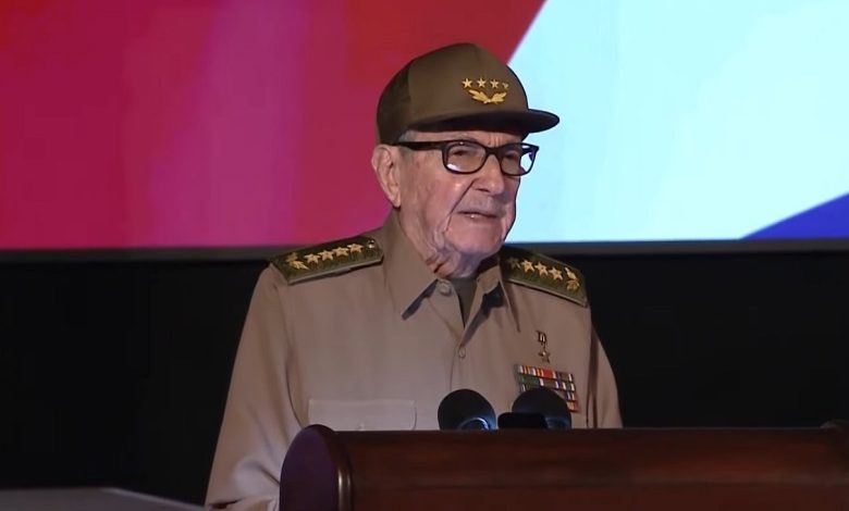 Imagen de Raúl Castro durante un discurso en Cuba. (Captura de pantalla © Presidencia Cuba-YouTube)