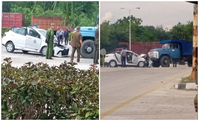 Holguín: oficiales de la PNR lesionados tras accidente en patrulla