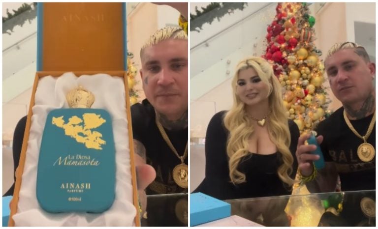 Osmani García obsequia a su esposa Laura el perfume de La Diosa: “Amando el olor”