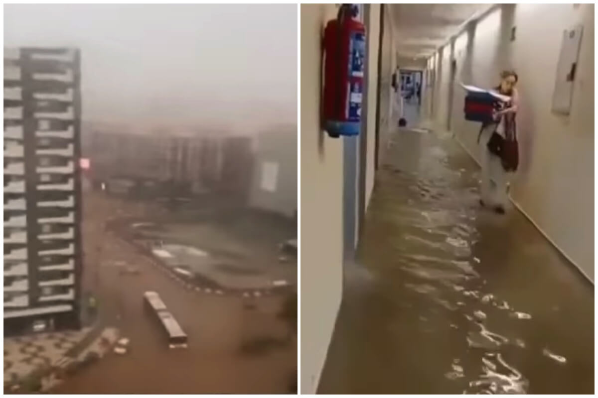 El sur de España sufrió fuertes lluvias en tan solo unas horas, con inundaciones importantes como resultado. (Captura de pantalla © Excelsior- YouTube)