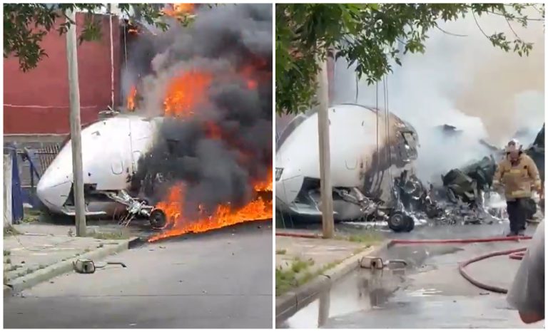 Avión Challenger 300 se estrella contra una casa en Argentina