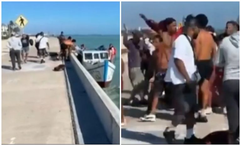 Momento exacto en el que llegan balseros cubanos a Cayo Hueso