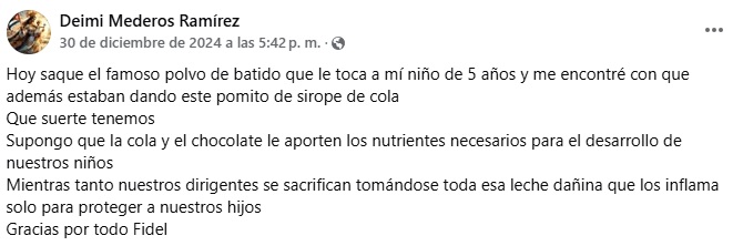 Denuncia de una de las madres afectadas. (Captura de pantalla © Deimi Mederos Ramírez-Facebook)