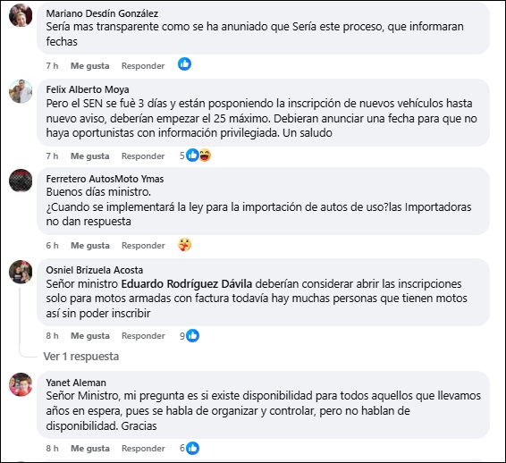 Algunas de las quejas y dudas de la población. (Captura de pantalla © Facebook)