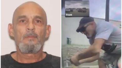 El hombre fue captado por la cámara de seguridad del vehículo. (Captura de pantalla © Departamento de Policía de Brookhaven)