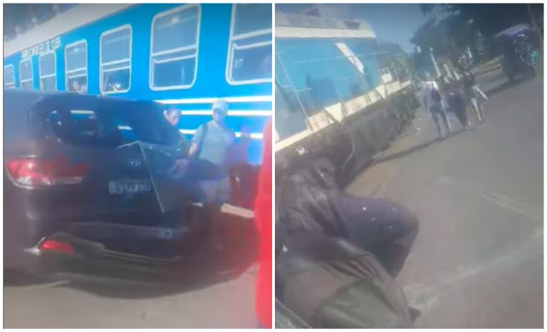 Tren impacta un carro diplomático ruso en La Habana: ¿negligencia al volante?