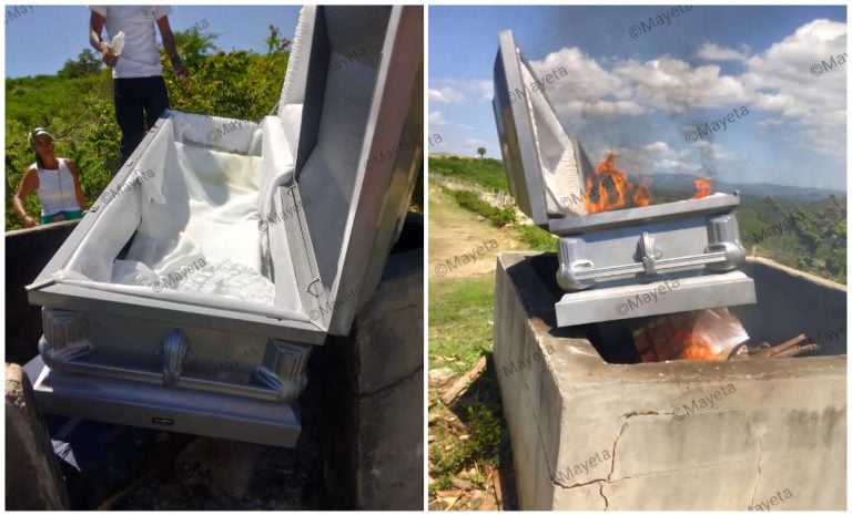 Indignante: queman el ataúd decomisado a joven asesinada en EEUU