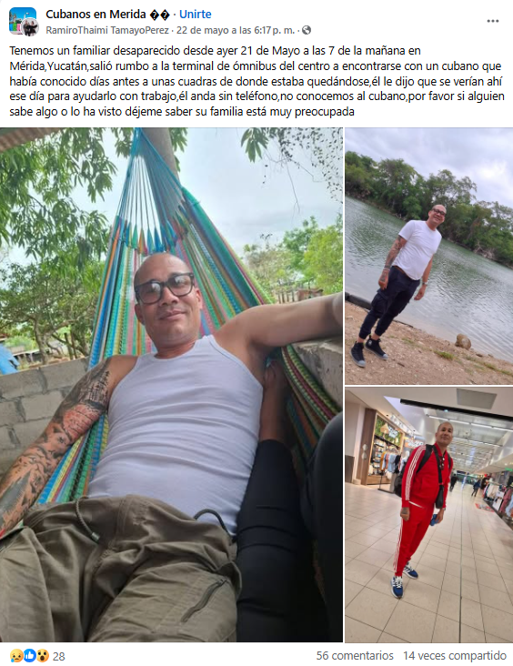 El hombre desapareció el pasado 21 de mayo. (Captura de pantalla © RamiroThaimi TamayoPerez-Facebook)