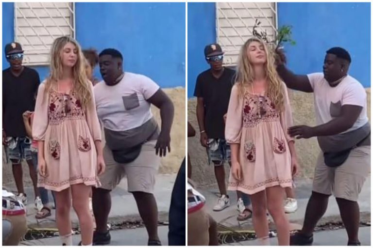 ¿Estafada? Cubano viral tras cobrar a turista por “limpia” en plena calle