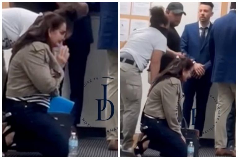 Madre cubana llora de rodillas mientras ICE se lleva a su hijo con I-220A