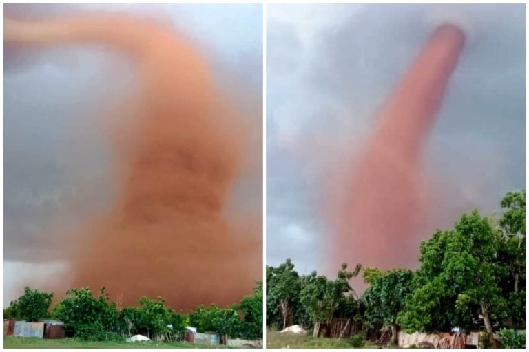 VIDEO: Impresionante tornado rojizo sorprende a vecinos de Artemisa