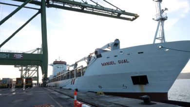 El buque arribó a la Zona Especial de Desarrollo del Mariel. (Foto © MMarreroCruz-Twitter)