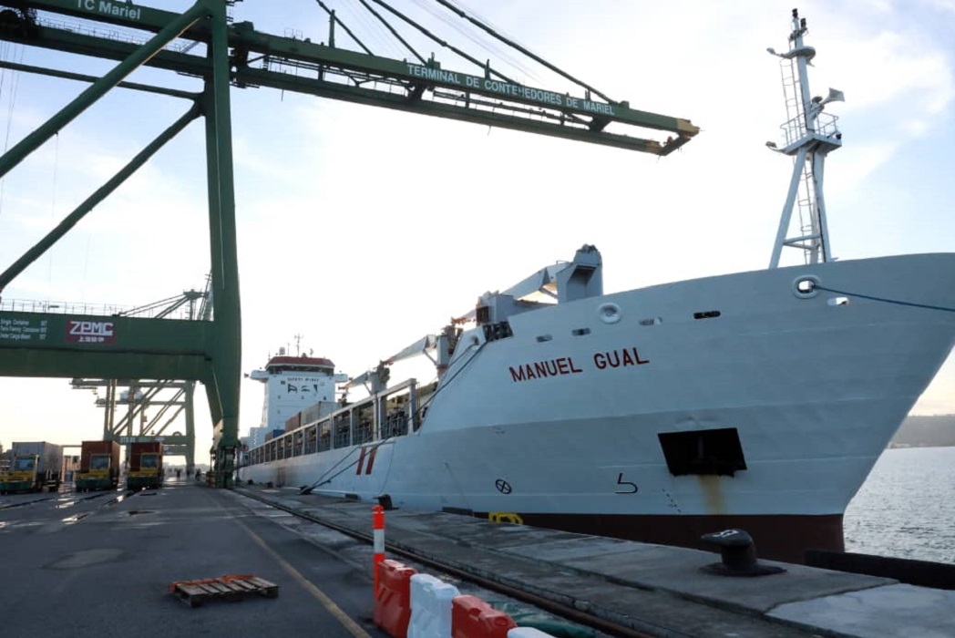 El buque arribó a la Zona Especial de Desarrollo del Mariel. (Foto © MMarreroCruz-Twitter)