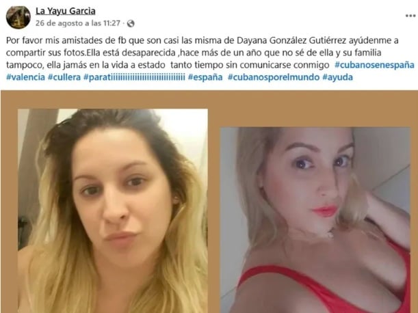 La mujer indicó que la familia de su amiga está muy preocupada. (Captura de pantalla © La Yuya García-Facebook)