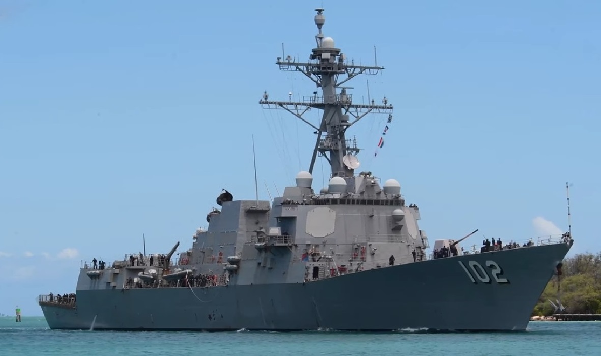 Imagen ilustrativa del USS Sampson, uno de los navíos enviados a la región. (Captura de pantalla © Defense Now-YouTube)