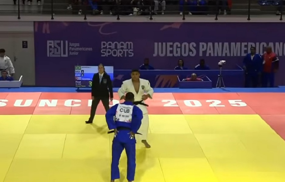 Finales de judo en los Panamericanos Junior 2025. (Captura de pantalla © Panam Sports-YouTube)