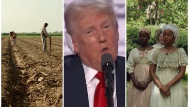 Donald Trump insinuó que existe un lado positivo de la esclavitud. (Captura de pantalla YouTube © HISTORY/ PBS NewsHour)