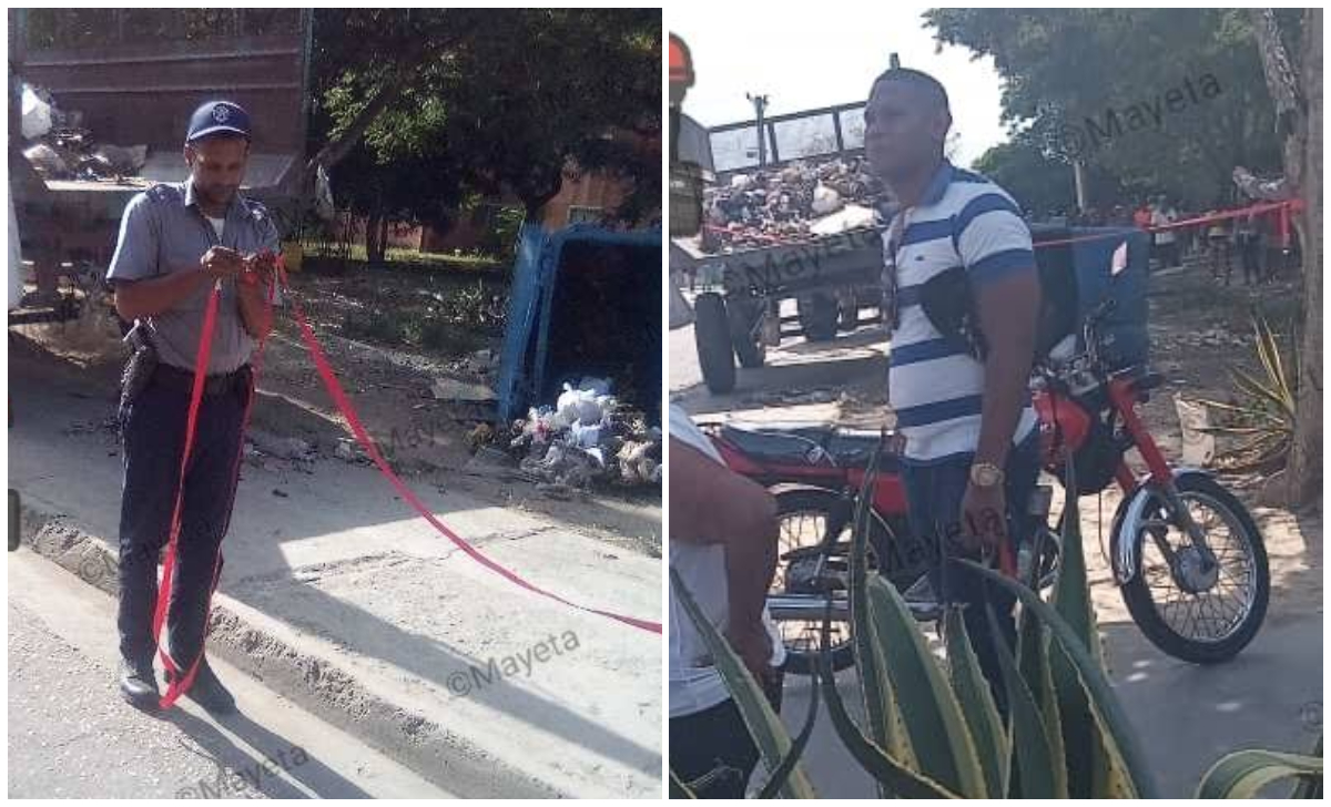 El basurero y la zona fueron acordonados por las autoridades. (Foto © Yosmany Mayeta Labrada-Facebook)