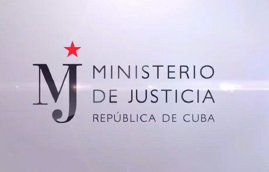 Logo del Ministerio de Justicia de Cuba. (Captura de pantalla © Ministerio de Justicia Cuba-YouTube)